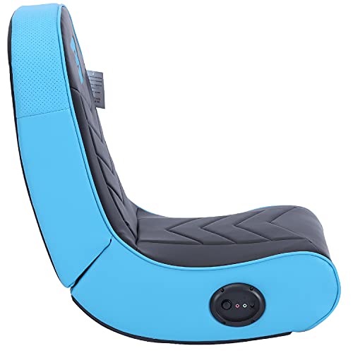 BraZen Stingray 2.0 Children Kids Gaming Chair Foldable Floor Rocker Rocking with Sound Speakers British Brand - Blue