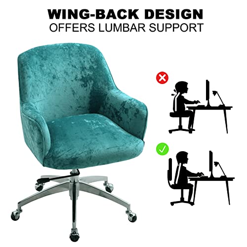 Warmiehomy Office Chair Velvet Swivel Desk Chair Height Adjustable Computer Chairs Ergonomic Office Chair With Arms Comfy Armchair For Home Offic