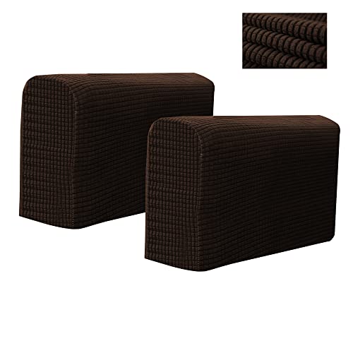 Kaket 2 PCS Sofa Armrest Covers, Chair Arm Protectors Stretch, Sofa Armchair Couch for Sofa, Armchair, Couches, Recliner (Light Grey)
