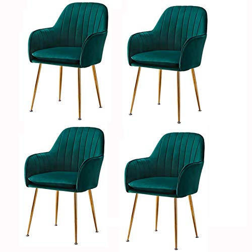 Kitchen Dining Room Furniture Chairs Velvet Dining Chairs Set Of 4 Living Room Armchair with Metal Legs Velvet Seat And Backrests for Living Room