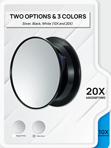 OMIRO Bathroom Mirror, 15cm 20X Magnifying Makeup Mirror (Black,Round)