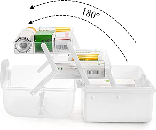 Lawei 3-Layer Medication Storage Multi-Purpose Storage Box Medicine Cabinet Portable with Handle Medicine Case Craft Box Sewing Supplies Organise