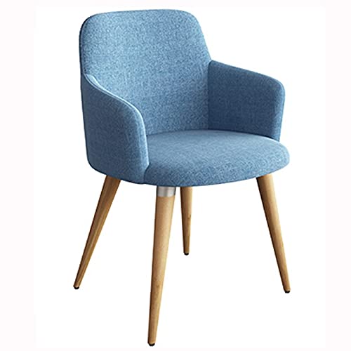 Kitchen Dining Chairs Living Room Armchair Fabric Upholstered Seat with Wood-Like Metal Legs Kitchen Living Room Lounge Chairs (Color : Grey)