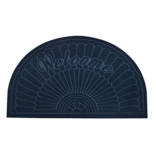 Morning View Navy Blue Half Round Doormat Indoor Entrance Half Moon Welcome Mat Half Circle Door Mat Entryway Rug for Front Door Outdoor High Tra