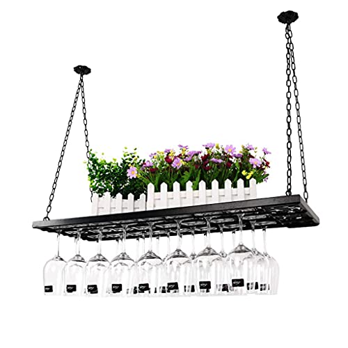 EYLINK Wine Racks,Ceiling Industrial Hanging Wine Glass Racks Stemware Holder Adjustable Height Decoration Shelf