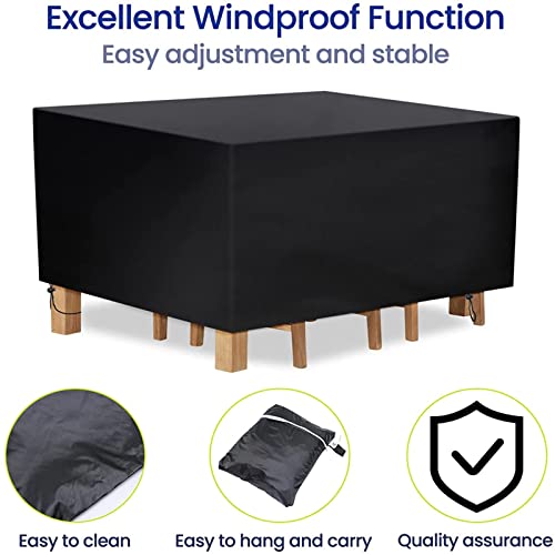 BQSHX Garden Furniture Covers, Outdoor Cube Furniture Covers Waterproof, 210D Oxford Fabric Windproof Patio Outdoor Furniture Covers for Rattan C