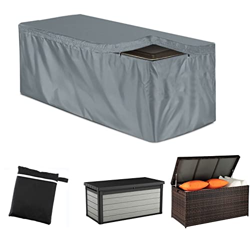 Outdoor Deck Box Cover with Zipper UCARE Waterproof Garden Storage Box Cover 420D Oxford Patio Furniture Cover Storage Container Anti-UV Protecti