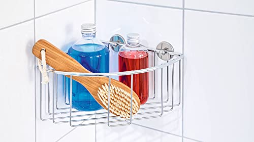 tesa Baath shower shelf, chromed steel, self-adhesive, adhesive mounting technology, 115mm x 205mm x 210mm