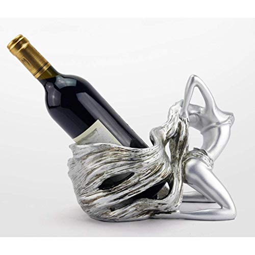 DLOETT Resin Wine Rack- Wine Rack Wine Rack Home Bar Kitchen Accessories Resin Beauty Girl Model Wine Holder Home Decoration Creative Wine Shelf