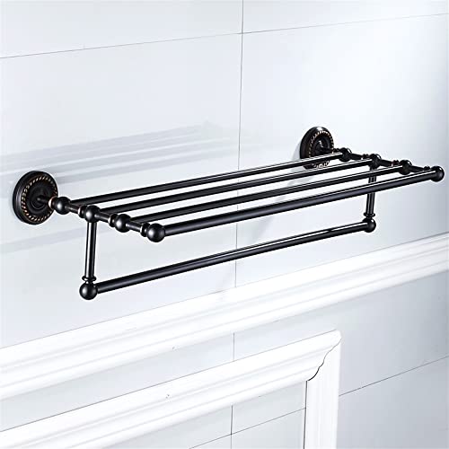 HIGOH Towel Racks, Bathroom Towel Rack Wall Mounted Towel Holder,Style Bathroom Brass New Bronze Bath Towel Rack, Towel Bar Wall Mount Shelf