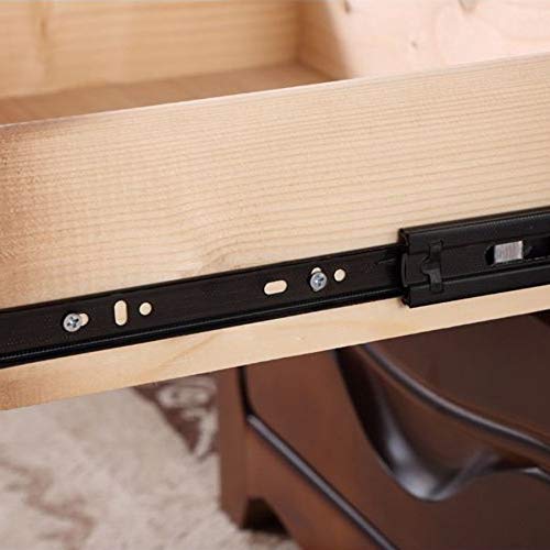 JYDQM European Style Retro Solid Wood Bedroom Bedside Table, Double Drawer Design Bedside Table