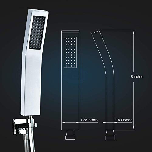S R SUNRISE SRSH-011 Brass Handheld, L-Style High Pressure, Luxury Hand Shower Head,Silvery-White, Chrome Finish, Small