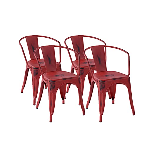 FurniutreR Dining Chair, Metal Rubber, Red