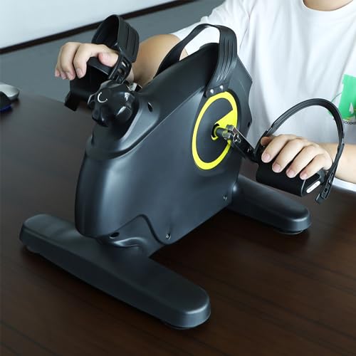 Hausse Portable Exercise Pedal Bike for Legs and Arms, Black Under Desk Mini Exercise Peddler Sitting for Seniors, Pedals Exerciser with LCD Disp