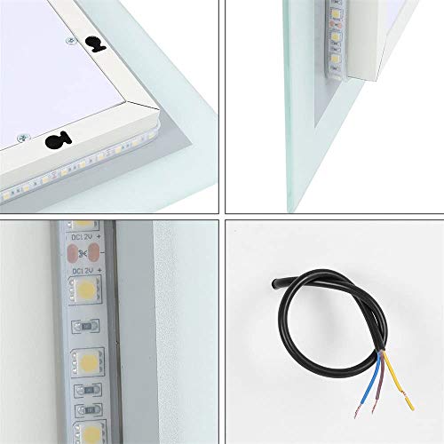 Dimmable LED Bathroom Light Mirrors Wall-Mounted Anti-Fog+Touch Switch+IP44 Waterproof +CRI>90+UL Listed, Suitable for Home, Bathroom, Hotel