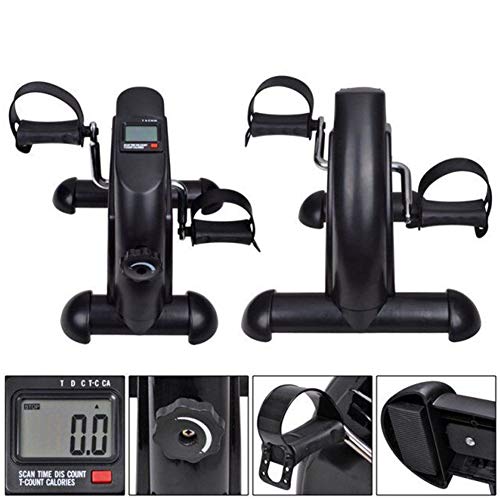 HUANGXING - Pedal Exerciser with Digital Display, Mini Pedal Exerciser Resistance Bike, Portable Pedal Exerciser Arm Leg Cycle Gym, Ideal for Imp
