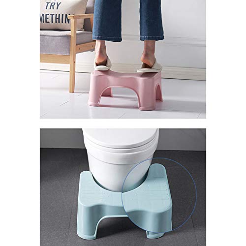 DevileLover 2 Pieces Toilet Stool 8” Bathroom Squatting Toilet Step Stool,| Relieve Constipation and Bloating