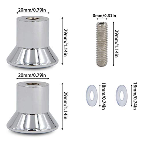 FOROREH 2 Shower Door knobs Bath Door Handle Stainless Steel Shower Handle Equipment Door Handle Double Buttons Glossy for Shower Door Glass Door