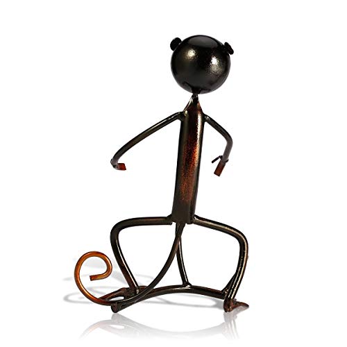 PIBM Stylish Simplicity Metal Monkey Shape Wine Wine Rack Home Desktop Porch Decoration Bar Restaurant Decoration Retro Old Craft Creative Person
