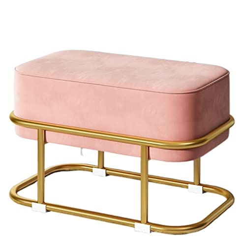 LUKEO Small stool, household low stool, living room, fabric sofa, round stool, sitting pier (Color : Argento, Size : Talla �nica)