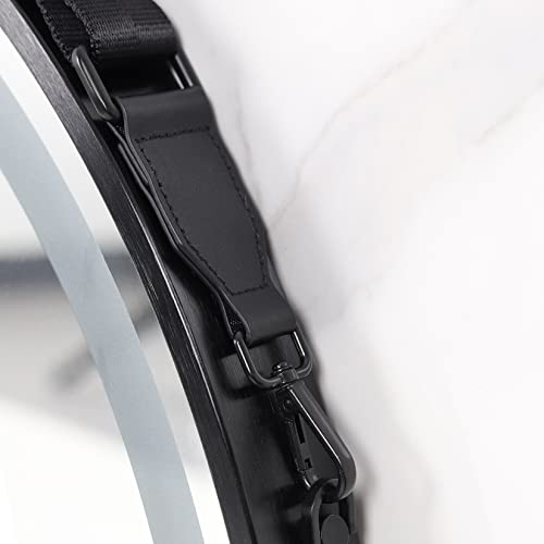 LUVODI LED Bathroom Mirror with Black Frame, 600x600mm Round Illuminated Lighted Wall Hanging Vanity Mirror with Anti-fog 3 Dimmable Lighting Col