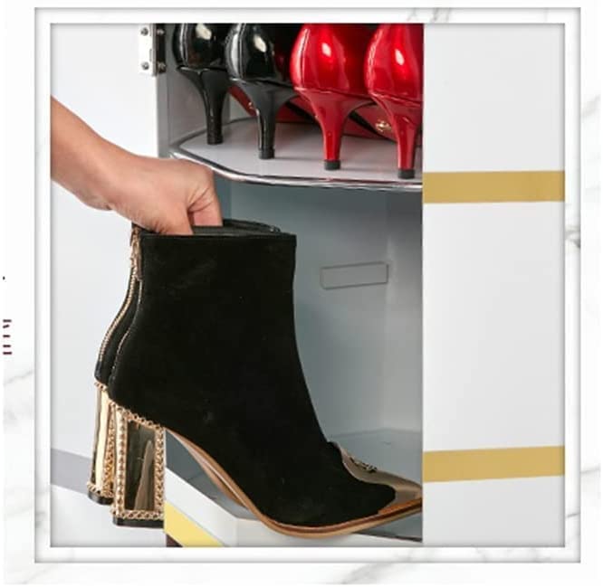 LILIKY Creative Circular Column Cylinder Rotary Shoe Cabinet Multi-function Entrance Hall Narrow Balcony Storage (Color : B, Size : 50 * 13.8in)