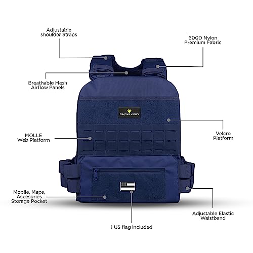 Turquoise America Adjustable Weighted Vest Weight Vest for Men - Strength Training Equipment, Running, Weighted Vest for women Workouts, WODs