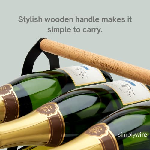 simplywire - Collapsible Wine Rack – 9 Unit Bottle Holder – Black
