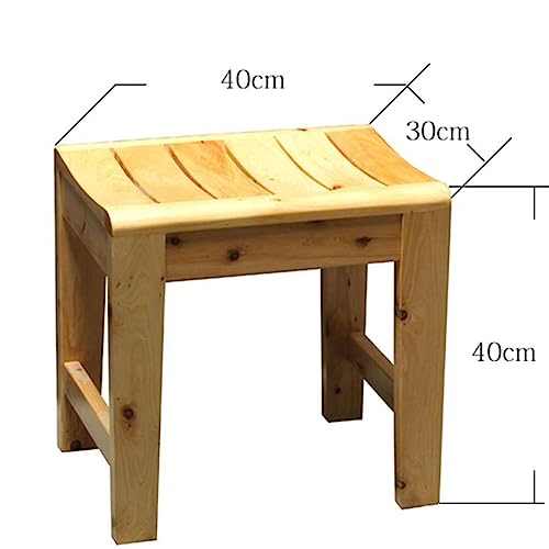 LUKEO Stools - Bath Stool Waterproof Bathroom Stool Bath Stool Solid Wood Wooden Bench Antiseptic Non-slip Shower Stool Household Small Bench