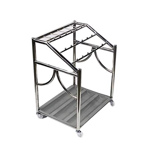 SEYFI Umbrella Stands, Pulley Umbrella Stand,Large Commercial,Stainless Steel Umbrella Storage Holder with Removable Drip Tray/Silver
