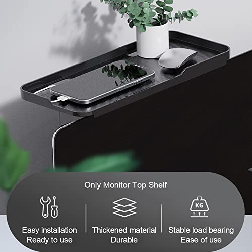 Jiakalamo 2Pcs TV Top Shelf Screen Shelf Adjustable Monitor Top Shelf TV Top Storage Bracket Media Shelf TV Shelf for Media Box, Game Console,Rou