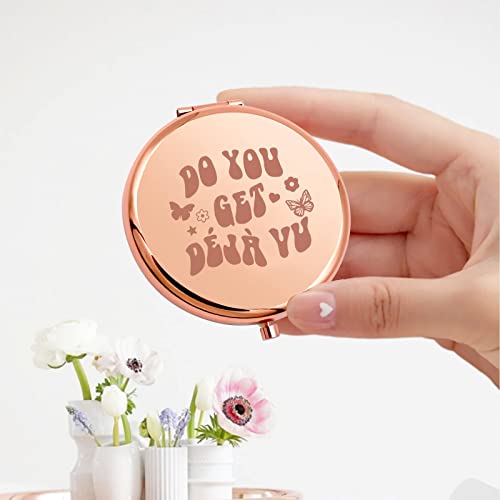 KEYCHIN Sour Album Pocket Mirror Rodrigo Fans Gifts Do You Get Deja Vu Sour Song Lyrics Compact Makeup Mirror for Women Girls Teenagers (Deja Vu