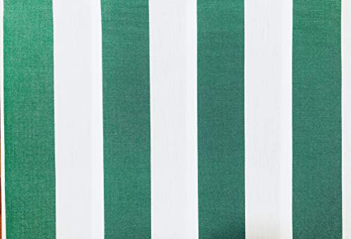 Emerald Green & White Striped DRALON Outdoor Fabric Acrylic Teflon Waterproof Upholstery Material for Cushion Gazebo Beach - 160cm Wide (Sold by