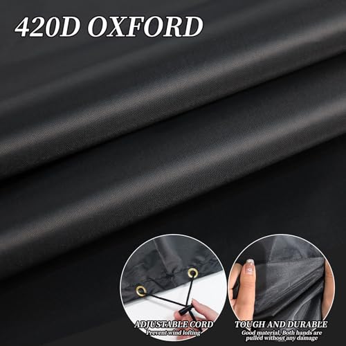 PATIO PLUS Sun Lounger Covers Waterproof, 420D Oxford Fabric Lounger Chair Cover Outdoor Garden Sunbed Cover Windproof Anti-UV Heavy Duty 220x80x