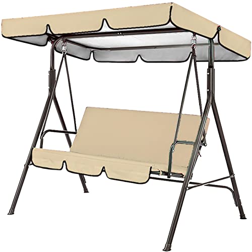 Rianpesn Outdoor Swing with Canopy, Replacement Canopy Swing for Patio 2-3 Seats, Waterproof Seat for Top Cover Outdoor Swing, Chair Covers