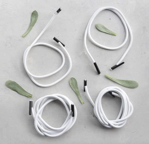 Lafuma Elastic Cord 8m, Black & LFM2322 Elastic Laces Ideal for RSX and RSXA - White (Set of 4)