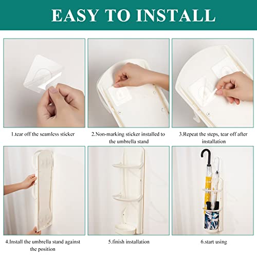 Begona Umbrella Stand Holder Indoor Umbrella Rack Hallway Wall-Mounted Umbrella Stand with Drip Tray, Umbrella Storage Fit For Long/Short Umbrell