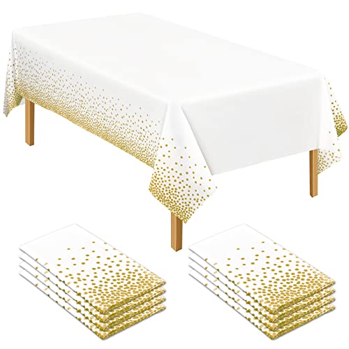 Pack of 8 Black Rectangle Plastic Tablecloth Disposable Tablecloth 54 Inch x 108 Inch Decorative Table Cloth for Picnic BBQ, Party, Wedding, Banq