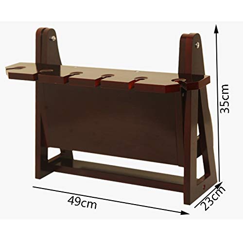 Yalych Countertop Triangle Shape Bamboo Wood Wine Rack - Table Top Wine Bottle Storage Slots for 4 Bottles 6 Wine Glass Rack Hanging Cup Holder -