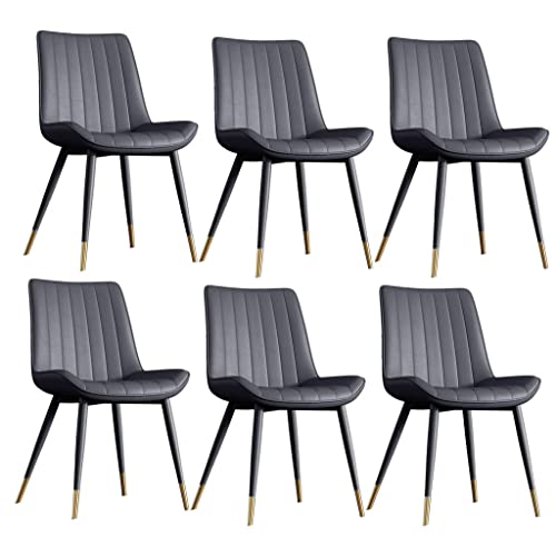 Kitchen Dining Room Furniture Chairs PU Leather Kitchen Dining Chairs Set Of 6,Water Proof PU Leather Side Chair With Metal Legs,Living Room Loun