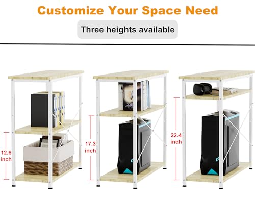 HOMIDEC L Shaped Desk 100CM Computer Desk Study Office Desk Gaming Desk Writing Table With Bookshelf Reversible Corner Desk For Home Office Studi