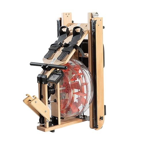 Water Rowing Machine For Home Use Foldable Rower Machine With LCD Monitor, Tablet Holder Cardio Equipment 330lbs Weight Capacity (Color : Beech w