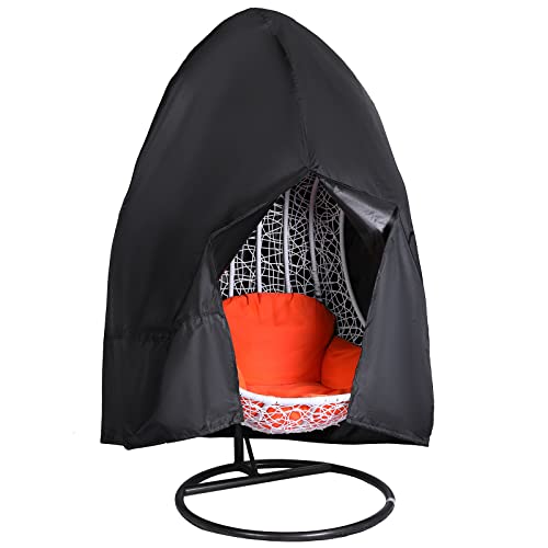 GARPROVM Patio Hanging Egg Chair Cover, 420D Oxford Fabric Egg Swing Chair Covers Waterproof Anti-dust,for Outdoor Rattan Wicker Swing Chair,Pati