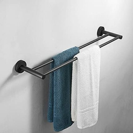 HIGOH Towel Racks,Towel Holder Towel Rail for Bathroom, Double Arm Towel Holder, Towel Bar, Wall Mount Bathroom Hand Towel Holder Hardware Access