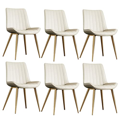 Kitchen Dining Room Furniture Chairs PU Leather Kitchen Dining Chairs Set Of 6,Water Proof PU Leather Side Chair With Metal Legs,Living Room Loun