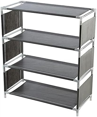 KRHINO Shoe Rack Multi-storey Shoe Rack Multi-functional Organizer Household Cloth Storage Rack Easy To Assemble Dormitory (Color : 4 Tier Grey)