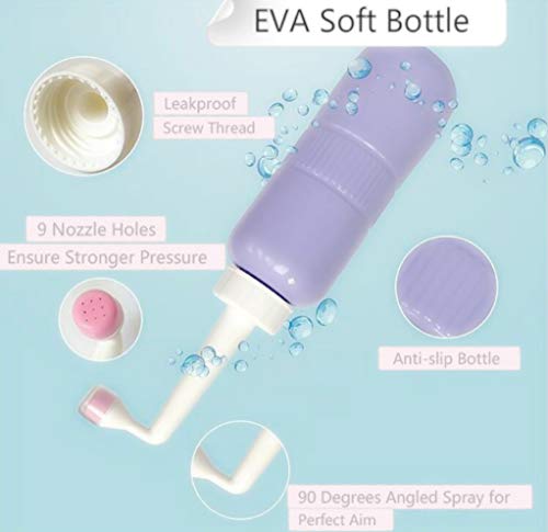 Momwasher Postpartum Care Bottle Portable Bidet Sprayer Bottle, Shattaf Mom Washer 2 in 1 Travel Handheld Personal Hygiene Bidet Upside Down Sque
