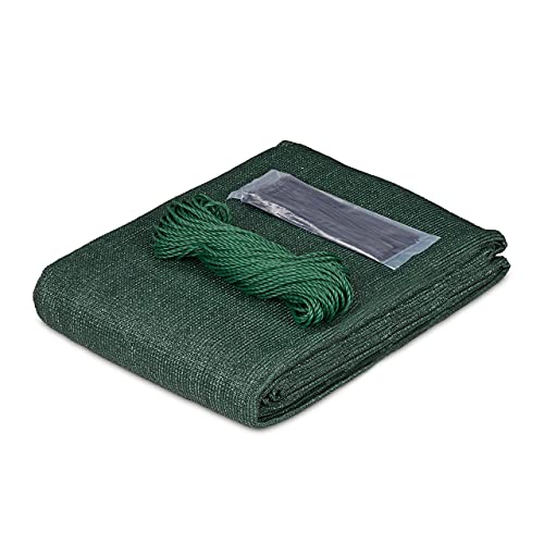 Relaxdays Fence Panel, 1 x 6 m, Privacy Screen for Garden Fence & Balcony, UV Stabilised, Weatherproof, HDPE Fabric, Dark Green