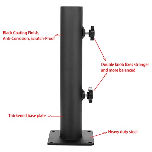 Heavy Duty Steel Square Parasol Stand Base, Patio Umbrella Outdoor Holder, Umbrella Mount Clamp, Universal on Deck or Patio Umbrella Holder Stand