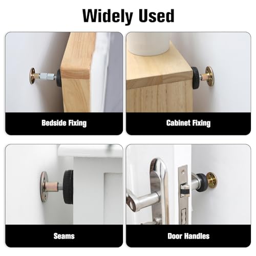 IBEIKE Adjustable Threaded Headboard Stoppers for Bed - 4pc Anti-Shake Bed Noise Stoppers, Prevent Rocking Headboard Pad Stabilizer Bumper for Ho